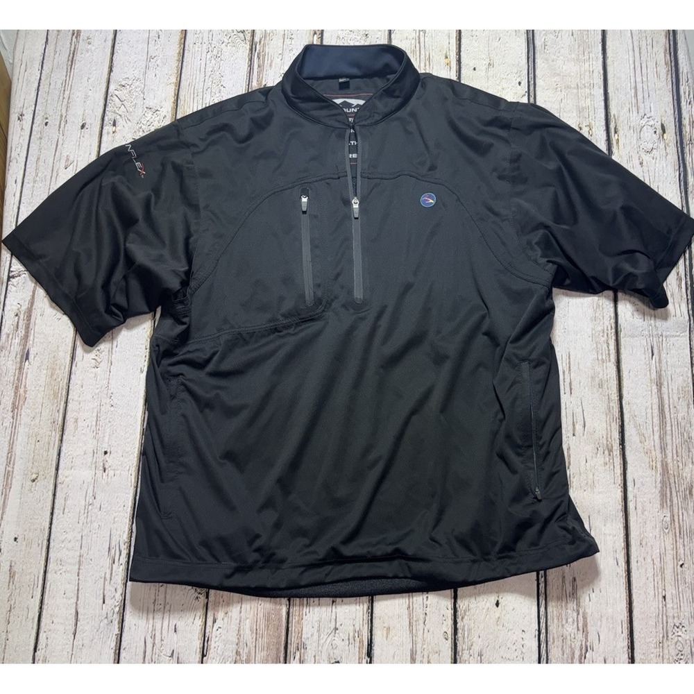 Sun Mountain Rain Flex Short Sleeve 1/2 Zip Jacket Black Golf Mens XL